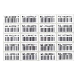 40X20mm continuously numbered label sticker 600dpi HD Pre-printed barcode serial number can be customized 500PCS