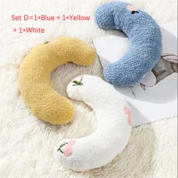 Cute Dogs Cats Little Pillows U-Shaped Neck Protector Pets Deep Sleep Pillow for Puppy Kitten Soft Fluffy Calming Toys Washable