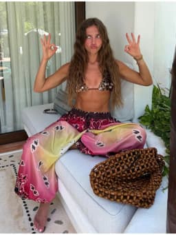 2026 Summer Gradient Contrast Print Harem Pants Oversize Baggy Elastic Waist Boho Trousers Women New Trendy Classy Lady Bottoms