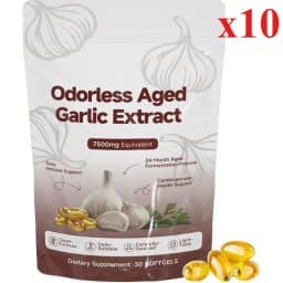 Aged Garlic Extract Softgels Odorless Fermented Garlic Supplement Powerful Antioxidant for Immune Heart Respiratory Health 30 Ct