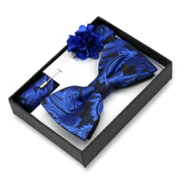 Classic High Quality Bow Tie Set Box Gift For Men Fashion Elegant Bowtie Handchief And Brooch Set Wedding Business Accessories