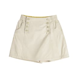 Maden Women's Pure Cotton A‑Line Skort Elastic High Waist Slim Fit Loose Petite Yamamoto Style Thin Casual Short Summer Bottoms