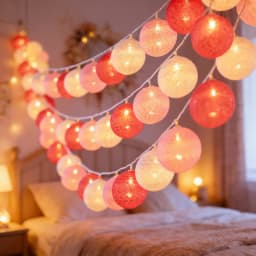 10/20LED Cotton Balls String Light Wedding Party Garland Fairy Street Lights Outdoor Garden Patio Christmas Decorations for Home