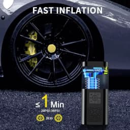 Portable Tire Inflator, 150 PSI Cordless Air Compressor with Digital Pressure Gauge, Auto Shutoff and Preset Modes, Rechargeable Air Pump for Car Tires, SUVs, Motorcycles, Bicycles, Sports Balls and Road Trips