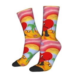 Bads Bunnys Sad Heart Comfy Socks Graphic Stockings Anti-Slip Couple Socks Warm Soft Winter Korean Running Sports Socks