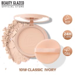 BEAUTY GLAZED Oil Control Matte Face Powder Long Lasting Flawless Setting Powder Face Makeup With Mirror