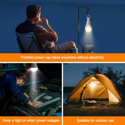 Rechargeable Light Bulbs with Remote Control, Smart Bulb E27 Cordless Battery Operated Light Bulb for Lamps,Dimmable/Timer