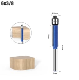 1/4′′ 5/16′′ 3/8′′1/2′′ Router Bit 6mm 1/4′′ Shank Flush Trim Bit With Two Bearings Router Bits For Wood Trimming Cutters