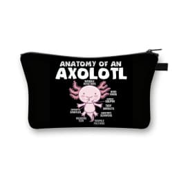 Cute Animal Sea Otters Axolotl / Ferret Pattern Cosmetic Bag Women Makeup Bags Zipper Cosmetic Cases Girl's Lipstick Holder Gift