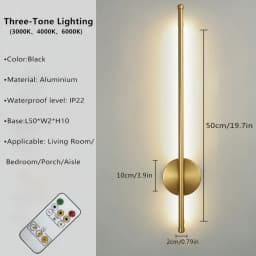 Magnetic Rechargeable 50 Wall Lamp Black Gold For Living Room Bedroom Hallway Study Stairwell Cloakroom LED Lighting Wiring Free