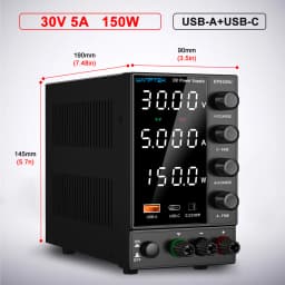 Wanptek Laboratory Power Supply 30V 5A 30V 10A 60V 5A 120V 3A Adjustable Bench DC Power Supply