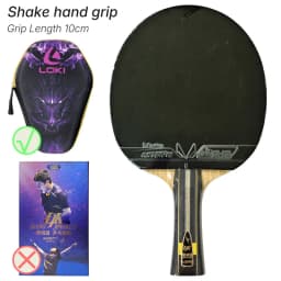 LOKI Professional Table Tennis Racket Basalt Carbon Blade with LOKI Prenium Rubber Pre-made Ping Pong Racket Paddle with Case