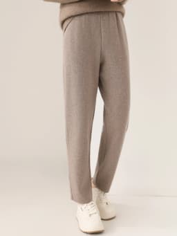 Women's Wool Pencil Pants Autumn Winter Office Lady Style Threaded Elastic Waist Trousers 100% Merino Wool Knitted Thicken Pants