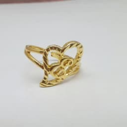 Duoying Custom Initial Rings Personality Hip-Hop Ring Heart Rings Letter Ring Heart Shape Gifts For Mom Gift