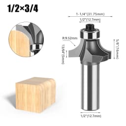 1pc 1/4" 1/2" Shank Woodworking Round Router Bit Woodworking Milling Cutter Slotting Tool Trimming Machine Router Bit
