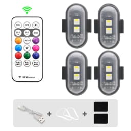1-10PCS Motorcycle LED Aircraft Strobe Lights Drone Anti-collision Warning Lamp Flash Indicator With Wireless Remote Control
