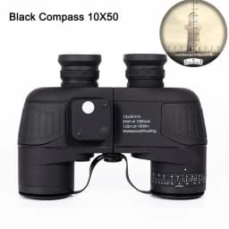 Marine Binoculars 10x50 with Rangefinder Compass for Adults FMC Lens Waterproof Fogproof Low Light Vision Binoculars for Boating
