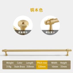 Pure Copper French Gold Wardrobe Handle Solid  Brass Cabinet Door Handle American Cabinet Door Drawer Gold Handle Brass