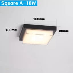 Square Outdoor LED Ceiling Lamp Surface Mounted Waterproof Sconces Bathroom Porch Garden Exterior Wall Lighting Fixture 110/220V
