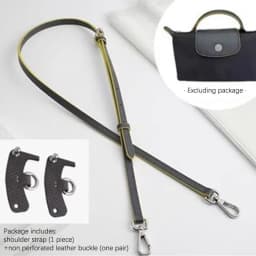 1set Bag Leather Strap For Longchamp Universite Mini Bag Shoulder Strap New Gray Mini Bag Punch-free Modification Accessory