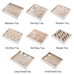 PU Leather Jewelry Display Tray for Drawer Counter Top Pendant Earrings Necklace Ring Organizer Bracelet Holder Storage Showcase