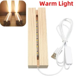 1-10pcs LED Wood Light Display Crystal Acrylic Lighted Base USB Wooden Stand for Resin Art Craft Lights Decor 스탠드 led 조명