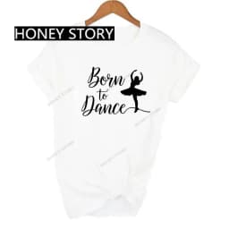 Dance Letter Print T Shirt Ballet Silhouette Monogram Print Women's T-shirt Loose Aesthetic Tops Graphic T Shirts Pro Choice