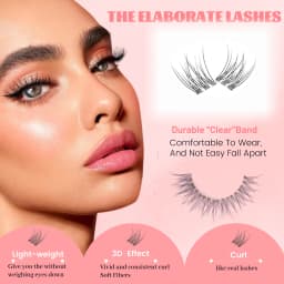 Self-Adhesive Eyelash Clusters, No Glue Needed, 120 Pieces, Natural C-Curved, Self-Adhesive Eyelash Extensions, Press-On Eyelashes, Pre-Bonded Eyelash Clusters, Self-Adhesive Eyelashes