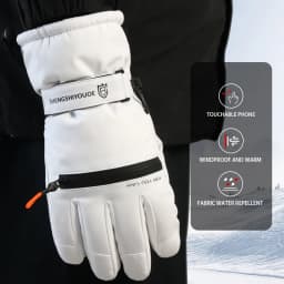 Unisex Windproof Waterproof Ski Gloves Warm Thick Anti-Skid Touch Screen Winter Gloves for Hiking Cycling