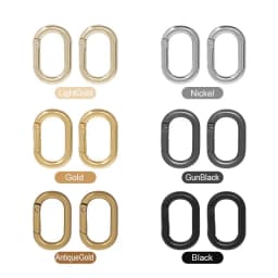 CRAZYSMITH Metal Oval Ring Spring Clasps Hook Buckles Openable Carabiner Keychain 2Pcs Leather Handbag Strap Belt Hooks Chain