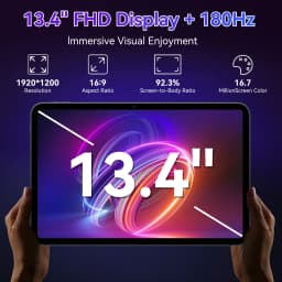 KINGRID T60 Pro Tablet Android 13.4" Android 15 Tablet PC, 120Hz Display, 24GB RAM + 256GB ROM, 10000mAh Battery, Octa-Core Gaming Tablet, 5G WiFi