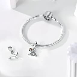 Mexican Sun Moon Charms Bead 925 Sterling Silver CZ Zircon Pendants Fit Original Bracelet DIY Jewelry Gift