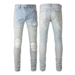 Distressed Hole Pencil Pants Men Low Waist Washed Jeans 2024 Autumn Vintage Stretch Straight Ankle Length Trousers Skinny Denims