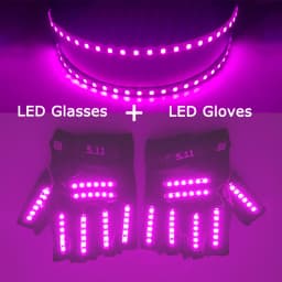 USB Rechargeable LED Glowing Gloves Finger Lighting Flashing Gloves Glasses Stage Performance Costume Dance Concert Decor