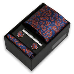 Luxury Tie Set For Men Business Gift Box Wedding Party Fashion Men Tie Set Paisley Handchief Cufflink Tie-Clip Suit Gift For Man