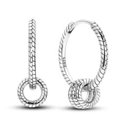 925 Sterling Silver Gold Color Circular Hoop Earrings Golden Earring Fit Original Charms Diy Fine Jewelry For Fashion Women