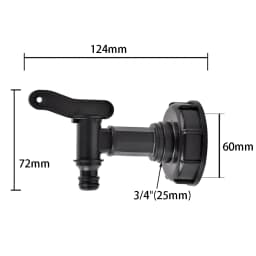 S60 Coarse Thread IBC Tank Tap Elbow PE Pipe Connector X 16mm 1/2'' 3/4'' Water Coupling Garden Hose Faucet Connector