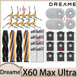 Dreame X60 Max Ultra Accessories Main Side Brush HEPA Filter Mop Cloths Dust Bag Vacuum Cleaner Replacement