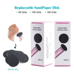 TP 43mm 60pcs/Box Foot Dead Skin Sandpaper For Electric Nail File Cuticle Callus Replaceable Sanding Paper Professional Pedicure