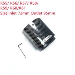 Black Chrome and Carbon Fiber Muffler Tip Fit for Mini Cooper Exhaust Tip R55 R56 R57 R58 R59 R60 R61 F54 F55 F56 F57 F60