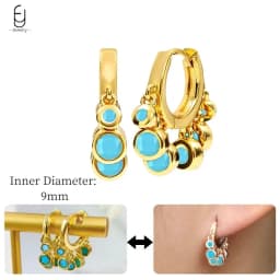 925 Sterling Silver Needle Exquisite Turquoise Silver Earrings for Women Blue Crystal Geometry Pendant Earrings Luxury Jewelry