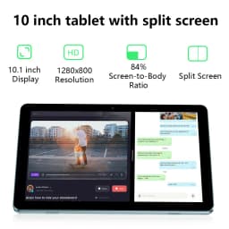 COLORROOM K12E Android 15 Tablet 10.1 Inch Tablet PC with Protective Case, 4GB RAM 64GB ROM, IPS GMS Certified, 1TB Expandable