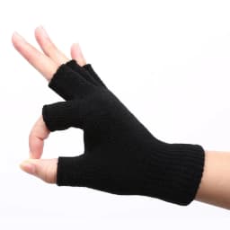 1 Pair Winter Half Finger Gloves Knitted Fingerless Mittens Warm Stretchy Gloves for Men and Women