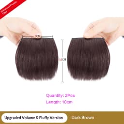 2Pcs Synthetic Short Straight Pad Invisible Hair Extension Lining of Hair Top Side Cover Hairpiece for Women