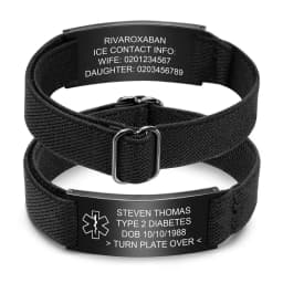 Personalized Medical Alert Bracelet for Men Customized Elastic Strap Stainless Steel Medical ID Bracelets Engraved Medic Info