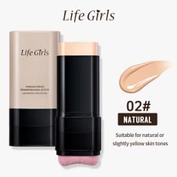 Light and Moist Hydrating Foundation, Natural-Looking, Moisturizing, Shiny, Thin and Lightweight, Double-Headed Makeup Foundation That Rotates for Easy Use, with Its Own Brush, Waterproof, Easy to Apply Makeup, and Easy for Beginners to Use.