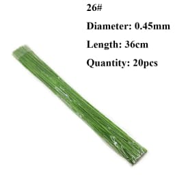 #26 #20 Paper Floral Wire 0.45mm/0.9mm Diameter 36cm 30mm Long Iron Wire Useds For DIY Nylon Stocking Flower Branche Making