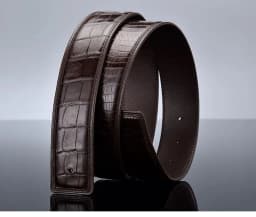 3.8 Wide Punched Men's Cowhide Leather Belt,High-End Fashion Trend Crocodile Pattern Genuine Leather Belt Without Buckle Durable