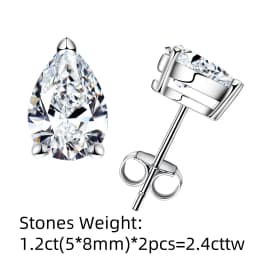 AnuJewel 10K Gold Post 5/2/1.2ct Pear Cut Moissanite Stud Earrings Anti-allergy Eearrings For Women Jewelry Wholesale