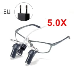 DEASIN Dental Ergo2 Loupes 45°Optical Corner Structure 4X 5X 6X Magnifying Glass with 5W LED Light Surgery Lens